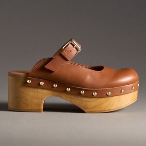 Wood Bottom Mule Heels by Anthropologie